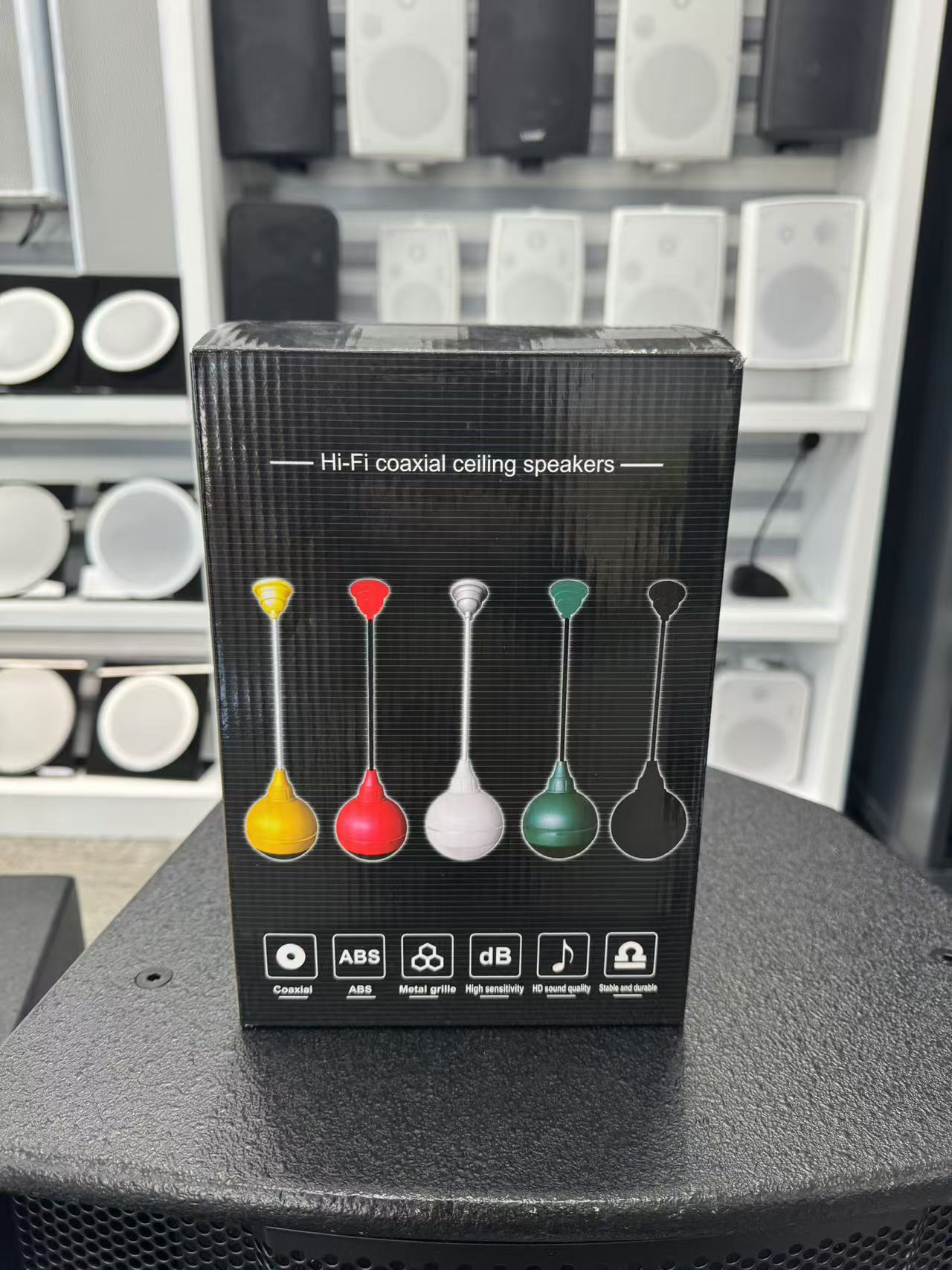 Hot Sale 510D-Black Magic Ball Hanging Speaker 15W PA System Ceiling Mount Pendant Loudspeaker