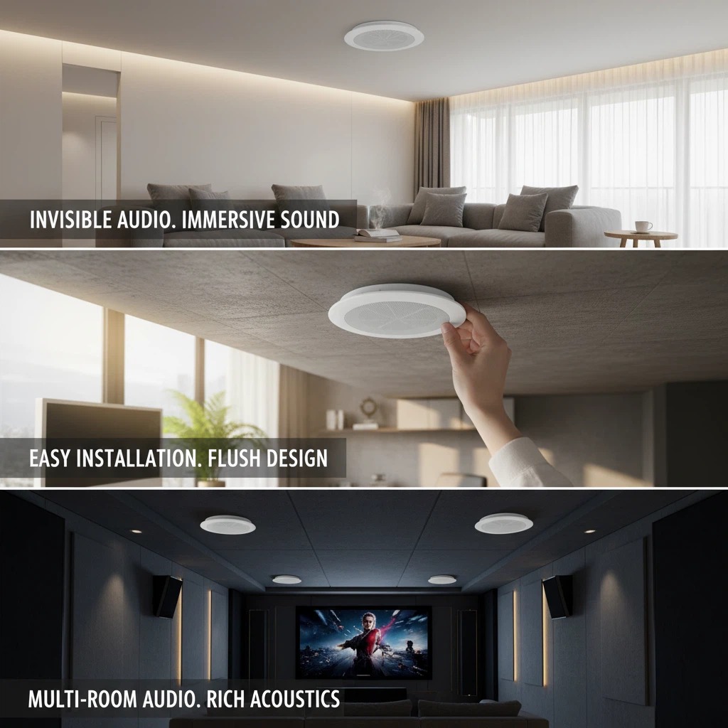 107 6.5 Inch 10W Magnet Angled Ceiling Speaker Home Theatre PA System