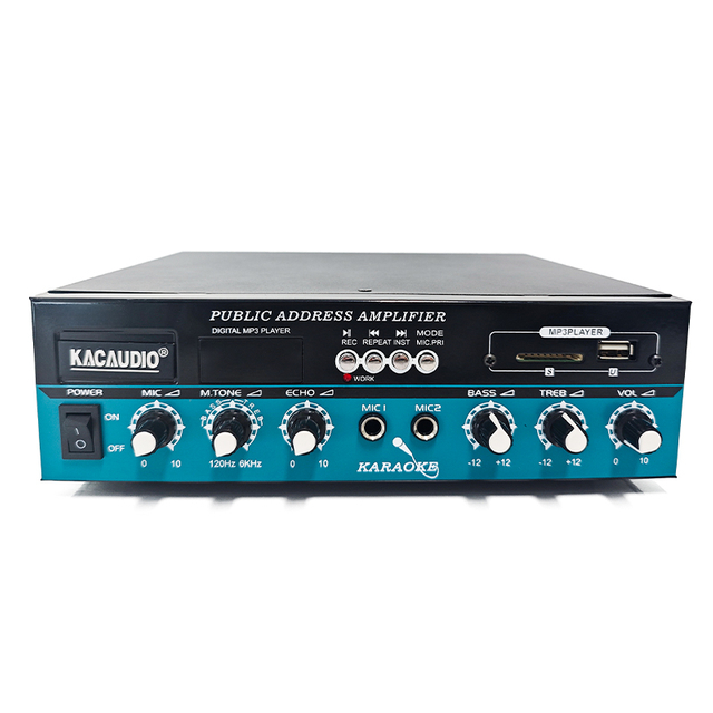 60W Mini Karaoke Power Amplifier 2 Channel Mic Input Stereo Audio Mixer Amplifier Home PA System Receiver