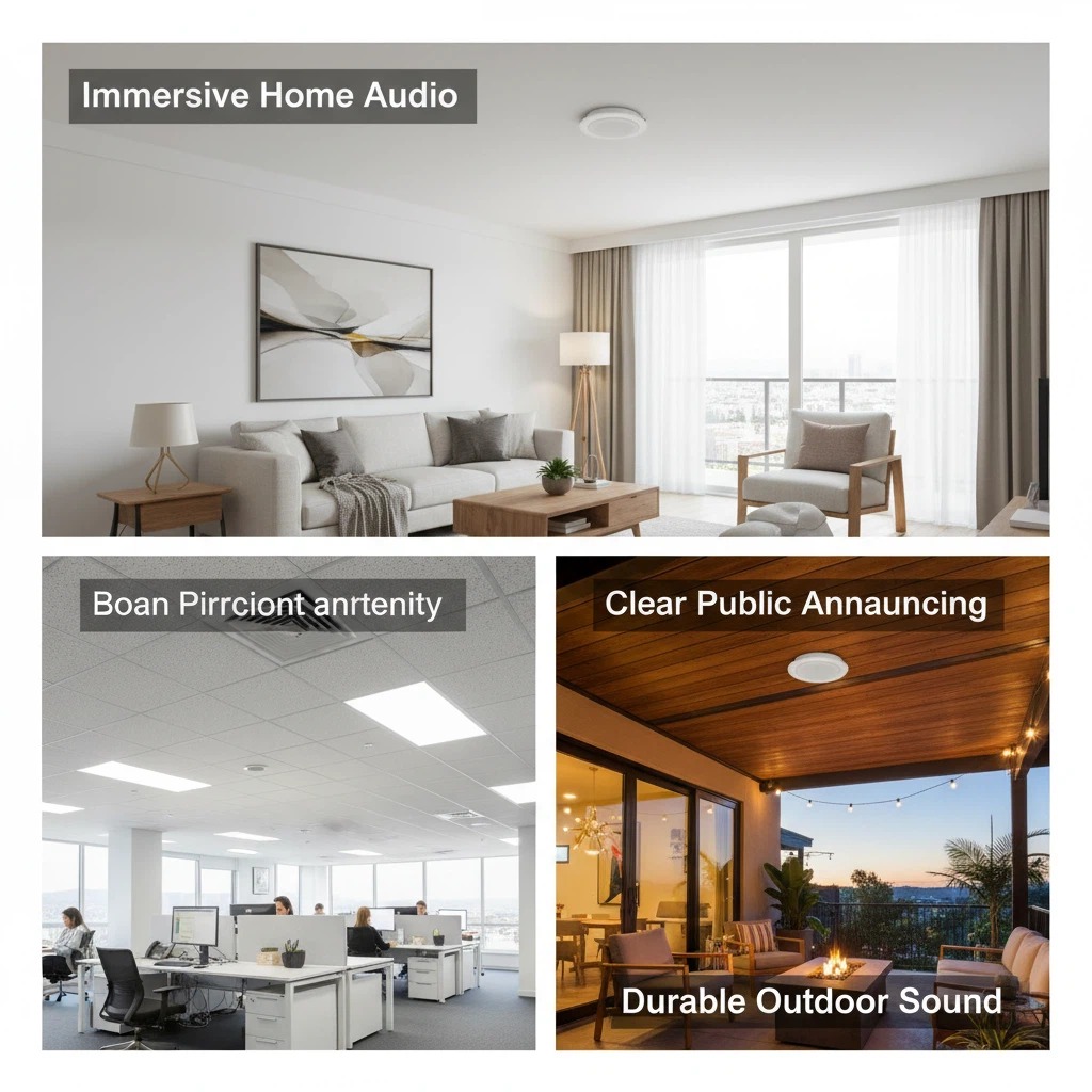 Waterproof Ceiling Speaker 810 3 Inch 1-3W Public Address System ABS Shell