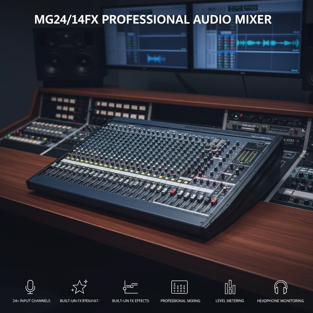 MG24/14FX 24 Channel Professional Audio Mixer 16 Mic 4 Stereo Input 14 Bus Dual SPX Digital Effect Mixing Console