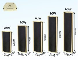 Hot Selling 20-40W Amplified PA Column Speaker model 420 | Three-Way Audio Woofer Wooden Cabinet Cheap Commercial Sound System