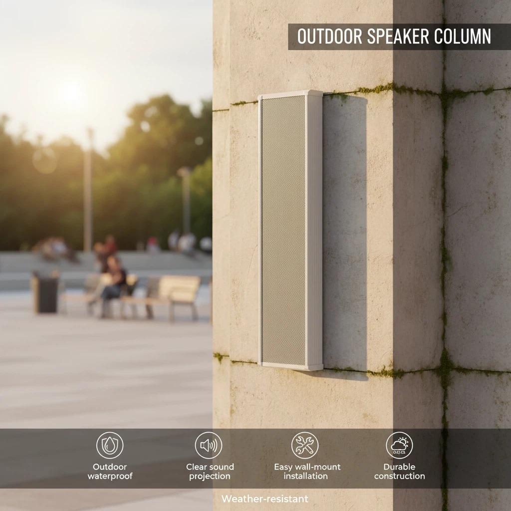 New Design 5100A 6.5" 100-200W Active Column Speaker Public Address Outdoor PA Sound System