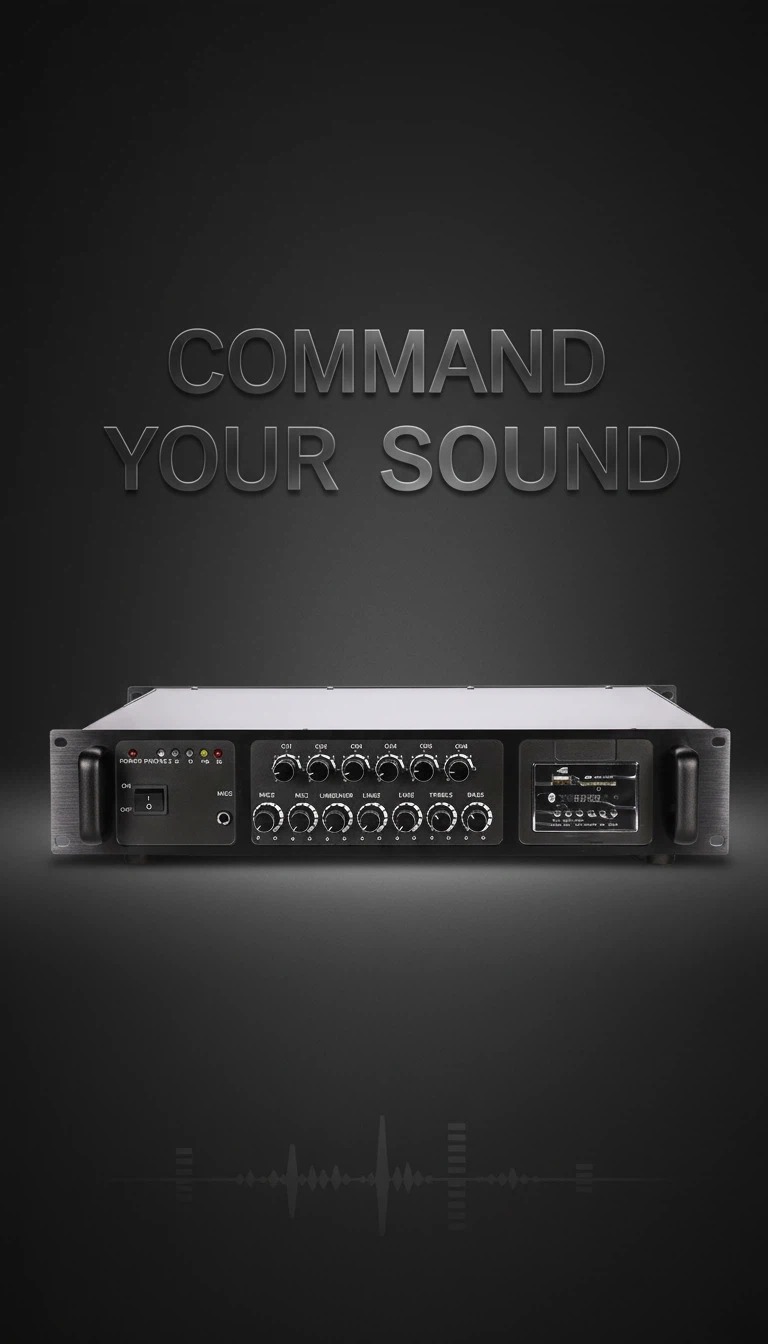 PA-5700USBD 700W 6-Zone Professional Power Amplifier with FM Radio Aluminum Alloy