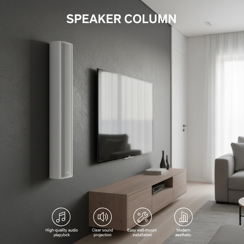 Model 18180 8" 180W Aluminum Active Column Speaker for Home Theatre