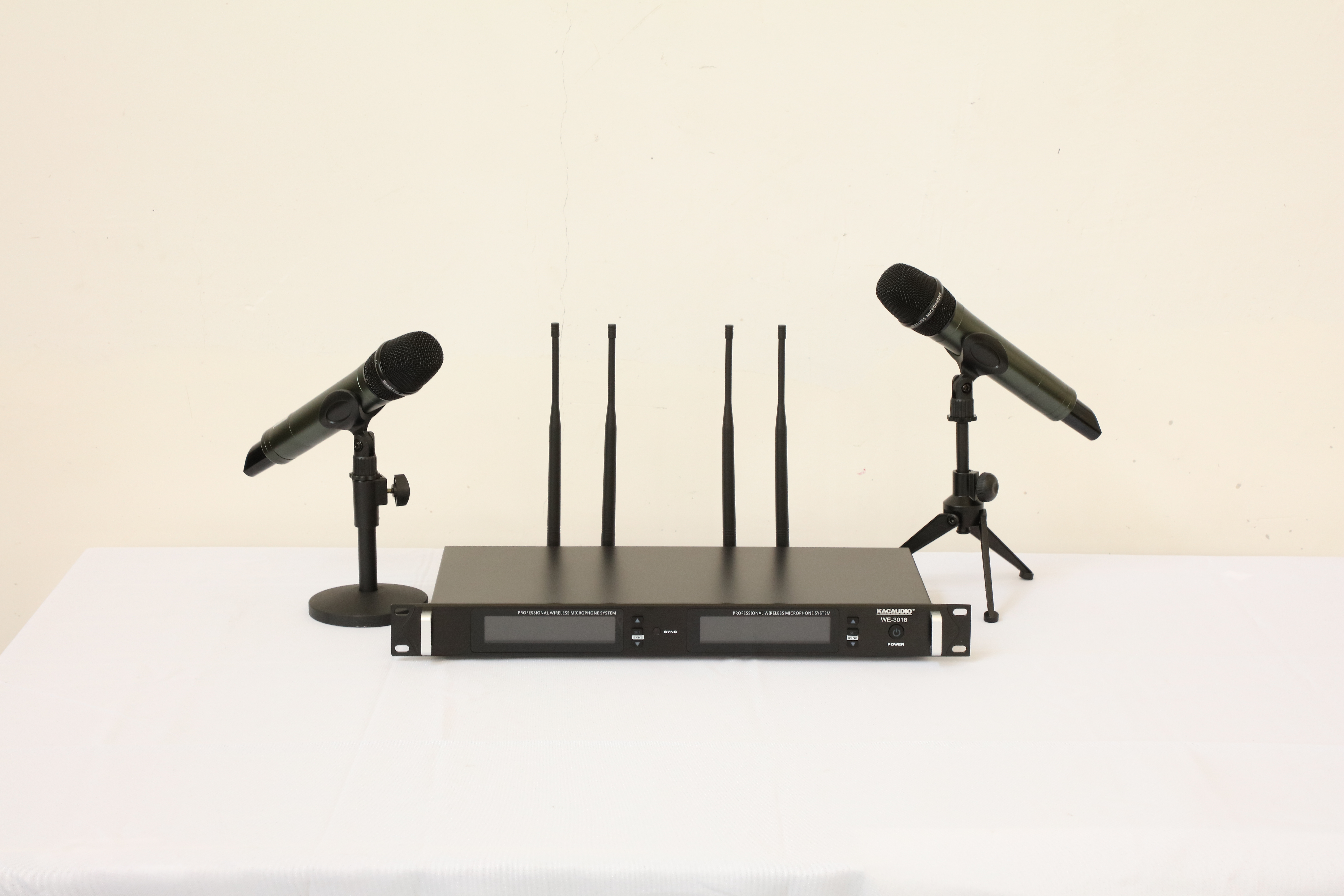 rofessional Wireless Handheld Mic WE-3018 Dual Channel 150M Long Range for Stage Karaoke