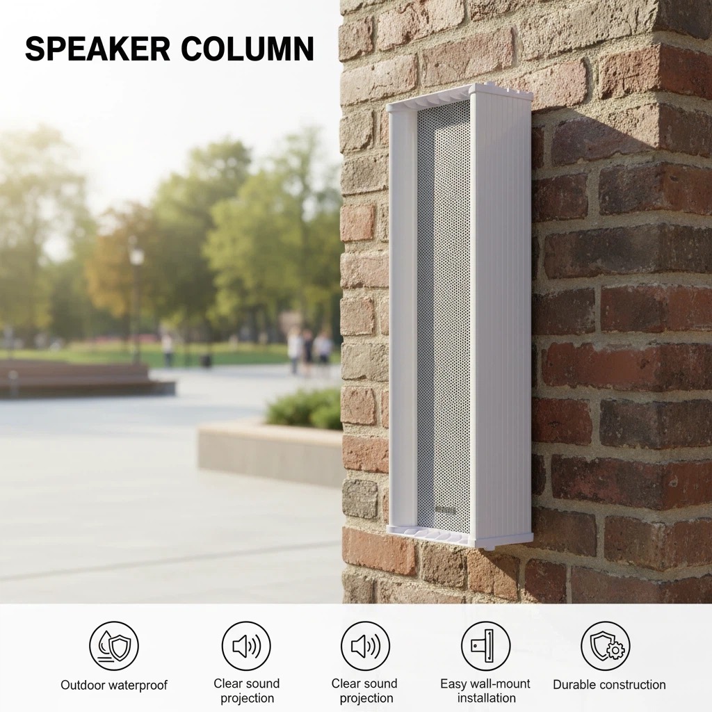 80-160W 6.5 Inch Active Column Speaker 580B Public Address System Outdoor PA Audio Column Speaker