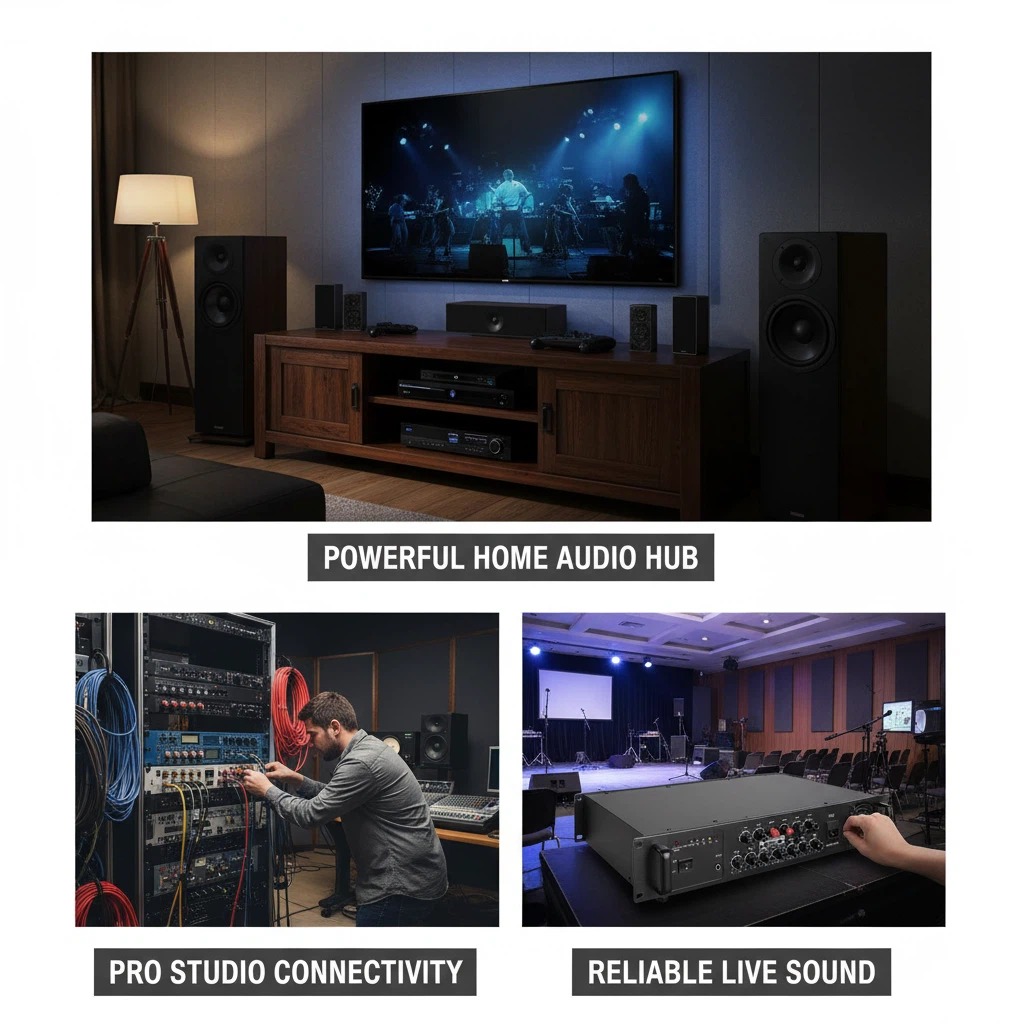 PA-5700USBD 700W 6-Zone Professional Power Amplifier with FM Radio Aluminum Alloy