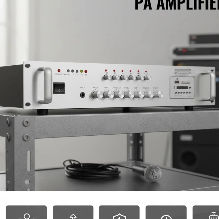 Professional 80W Home Karaoke Amplifier PA-5080USB 70V 100V Integrated Mixer Audio Amp