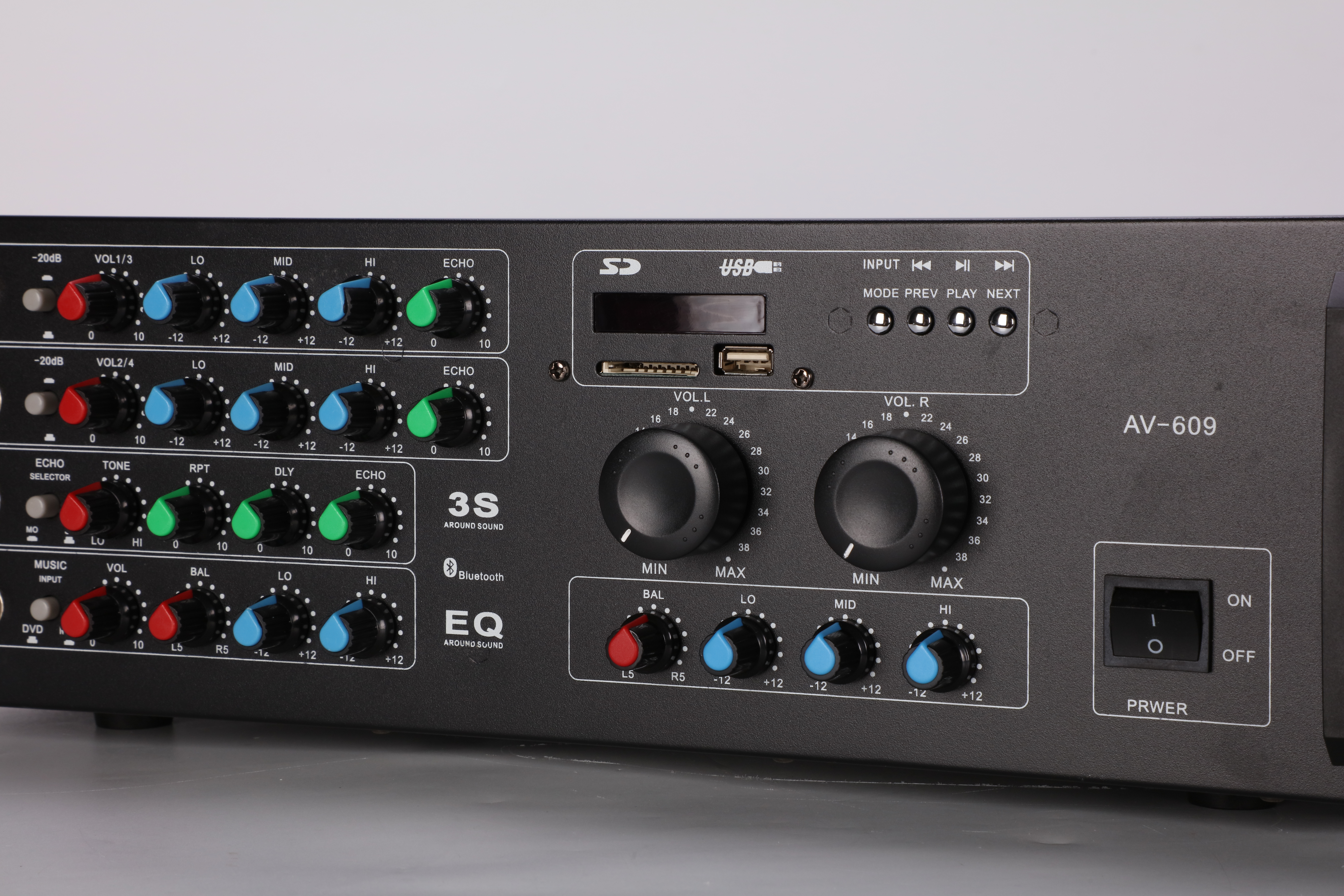 AV609 150W DSP Power Amplifier Bluetooth FM USB PA Amplifier for Home KTV