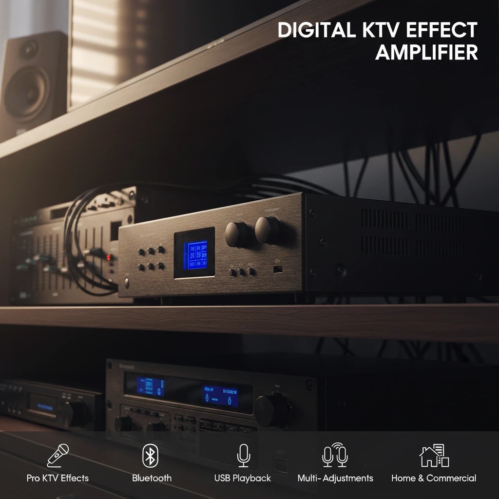 KCK-300USB 300W*2 DSP KTV Amplifier Bluetooth Fiber Coaxial Feedback Elimination