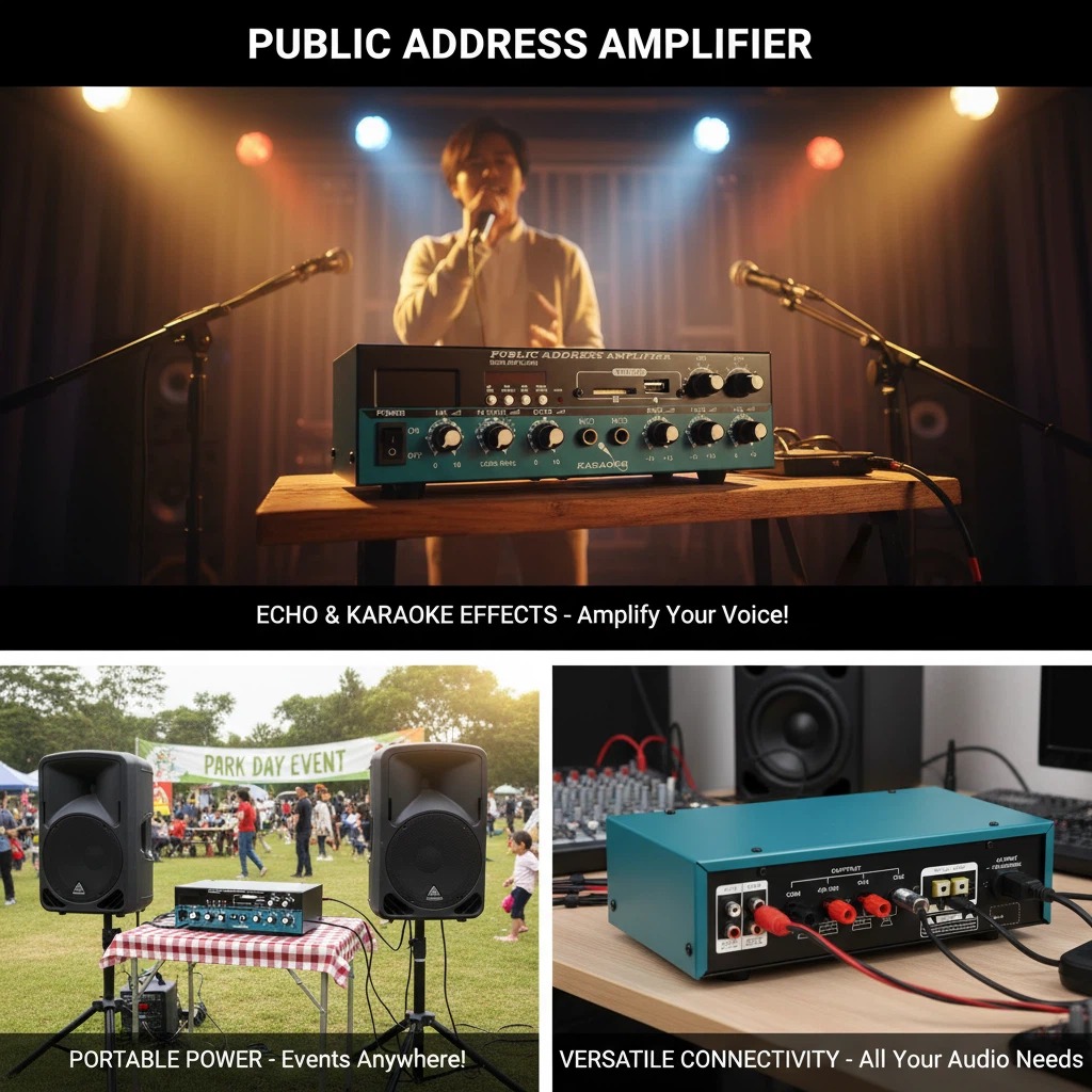 FS-206 60W*2 Professional PA Power Amplifier DSP BT FM USB Audio Amplifier for Home KTV