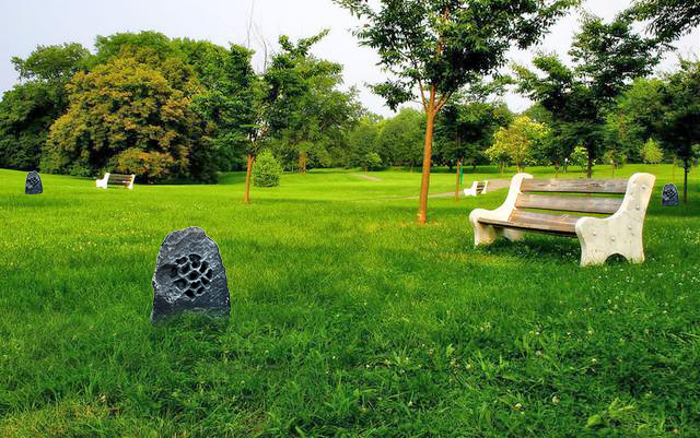 CP-38 20W All Weather Stone Shaped Outdoor Garden Speaker 5" Woofer Two Way Full-Range Wired PA Landscape Speaker