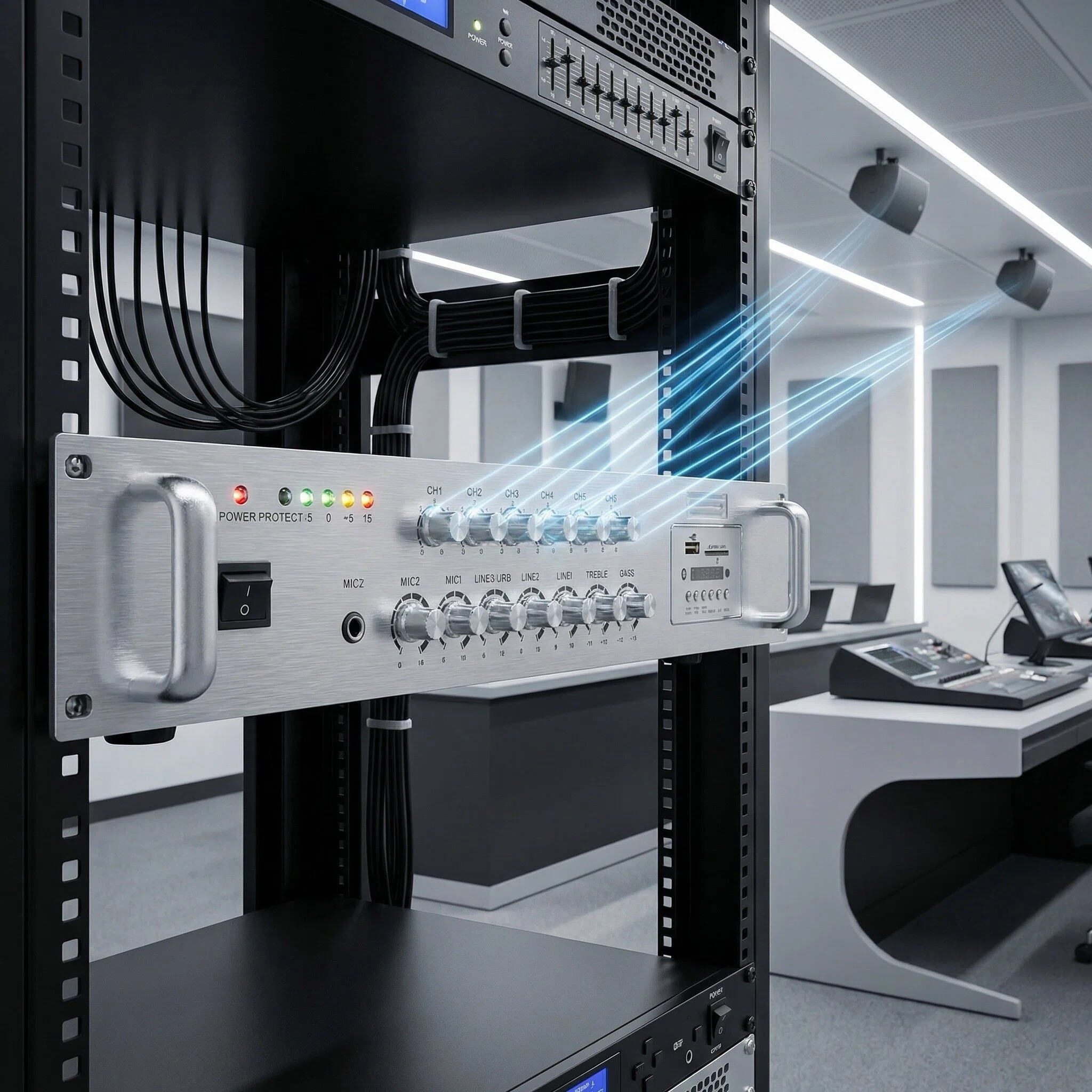 PA-5700USBD 700W Class D Power Amplifier 70V/100V Home Audio Amp with USB FM Radio 4-16Ω