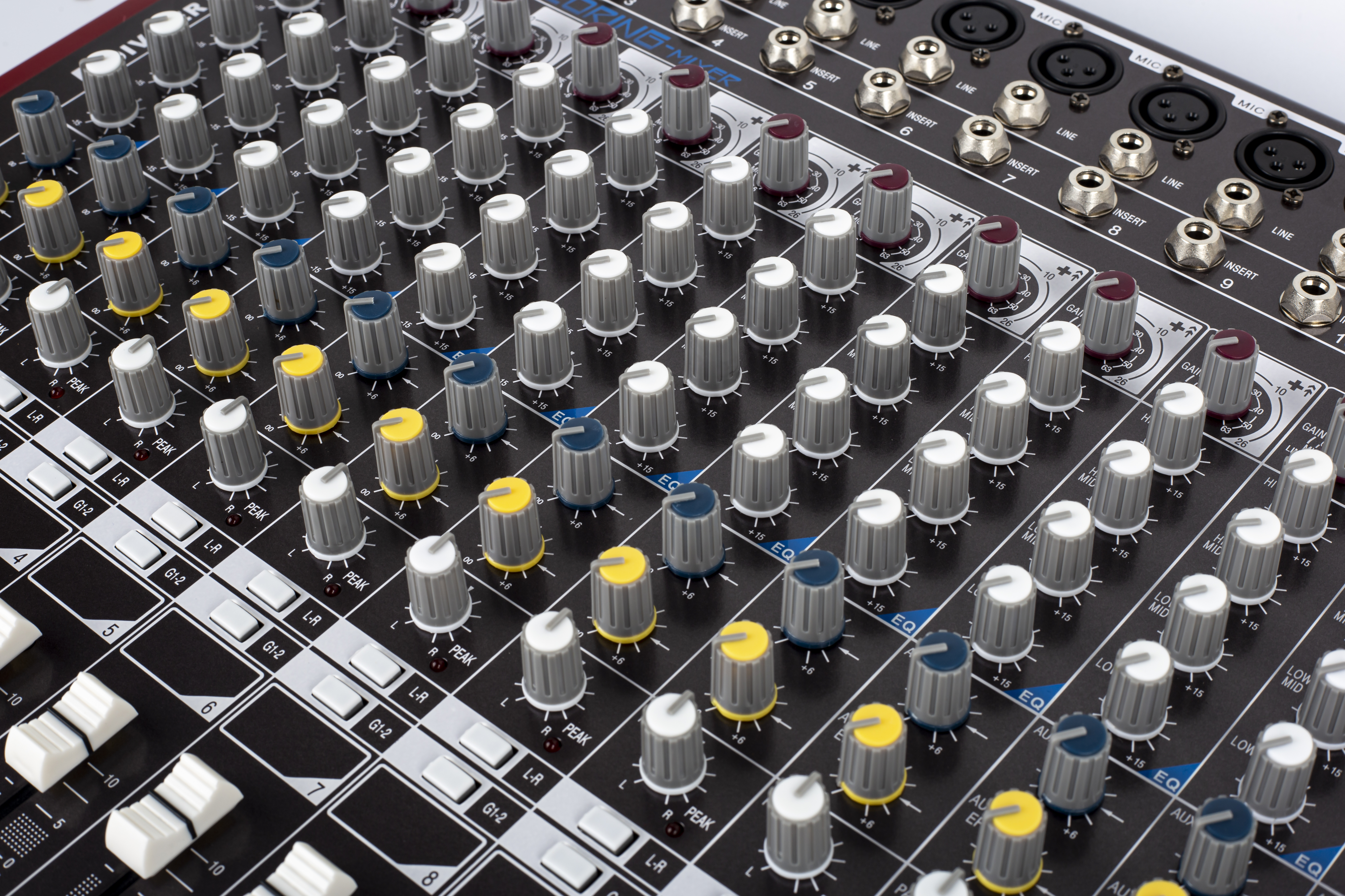 KCT-1660USB 14 Channel Audio Mixer 2 Group 6 Bus Lexcoin Effect 48V Phantom Power 7 Band Graphic EQ 100mm Long Fader Mixing Console