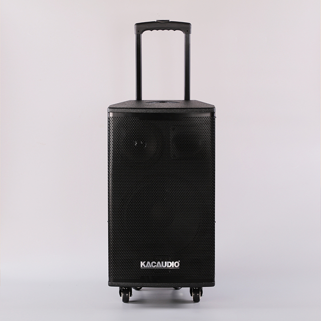 KC-8010 Portable Trolley Karaoke Speaker 10 Inch Multifunction Audio System with 2 Wireless Microphones