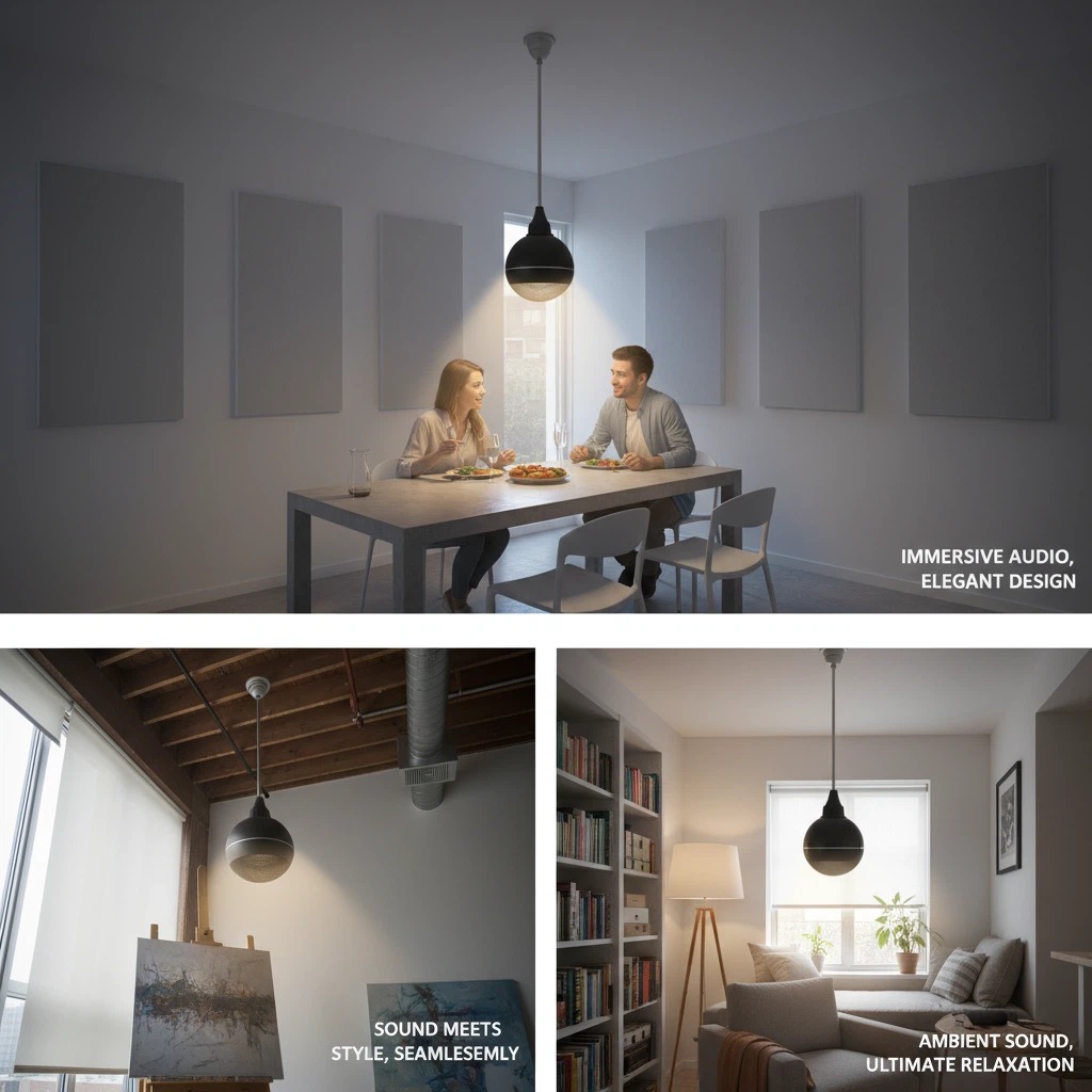 Hot Sale 510D-Black Magic Ball Hanging Speaker 15W PA System Ceiling Mount Pendant Loudspeaker