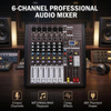 KCT-1206USB 6 Channel Professional Audio Mixer Built-in MP3 Player 48V Phantom Power 3-Band EQ Delay Repeat Effect 4 Bus Mixing Console