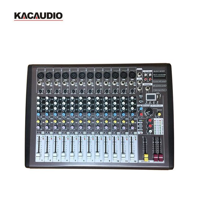 Professional 12-Channel Audio Mixing Console KCT-1212USB With AUX Send Return Stereo Record Output Monitor Function