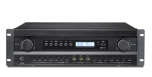 Professional KTV Power Amplifier KCK-8500 500W×2 ATR Technology Independent Limiter Cooling Fan With LCD Display