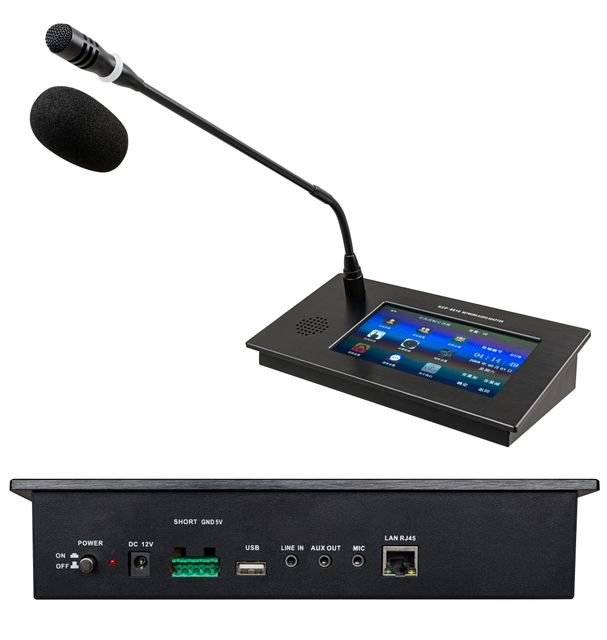 KCP-8010 Network Paging Microphone Voice UDP IGMP TCP IP Support On Demand Music Public Address System