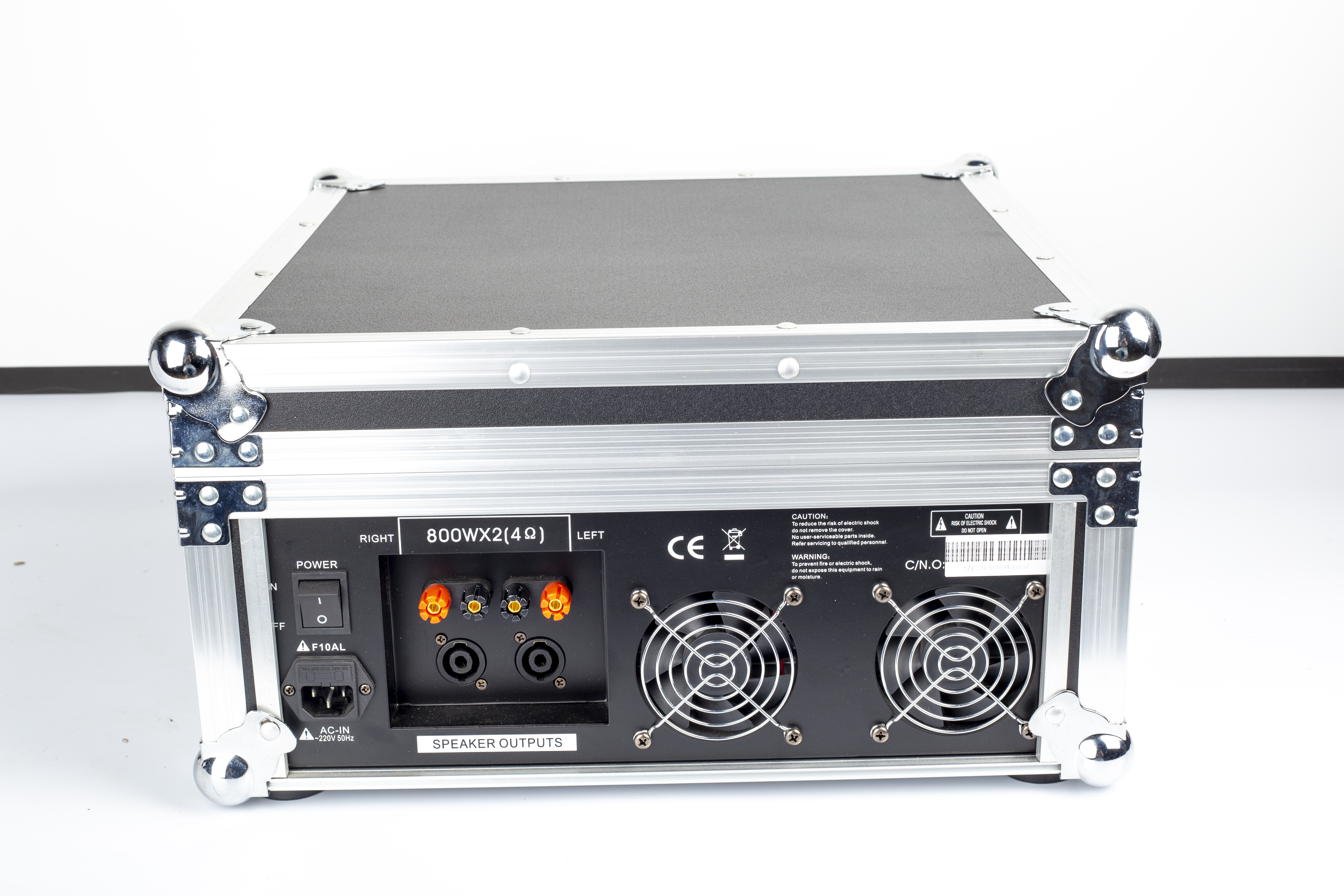 KCT-1990DSP Flight Case Powered Mixer 7 Line Input 650W×2 4Ohm Built-in Delay Repeat Effect 48V Phantom Power