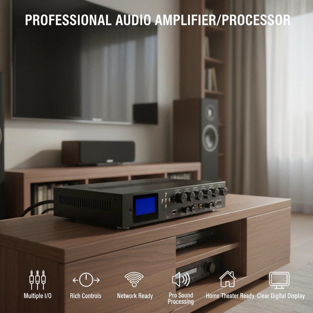 KCK-750USB High Power Meeting Room Amplifier 6 Channel 50W Dual Microphone Input USB Player With Remote Control Function