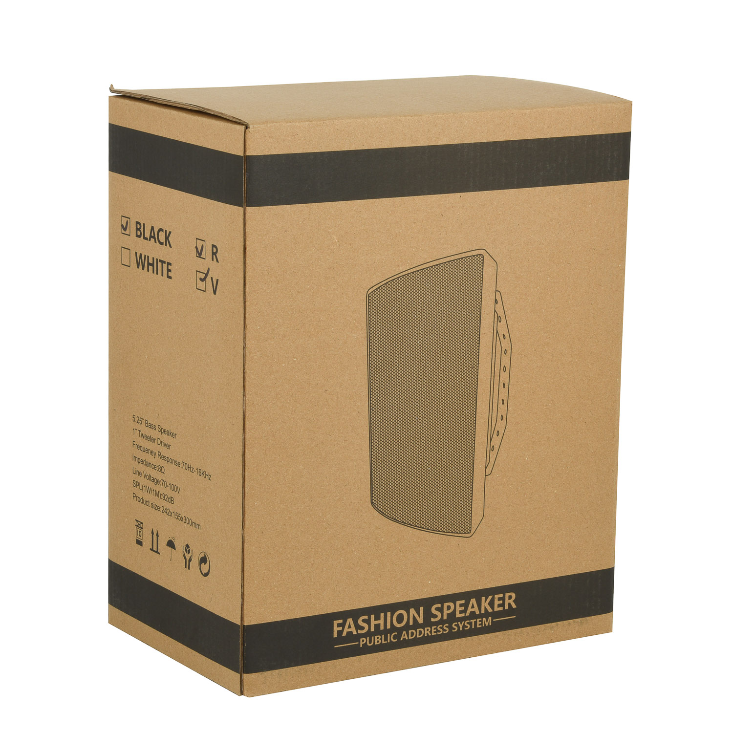 301 Universal Waterproof PA Speaker 5.25" 30W 100V/8Ω Two-Way Crossover All-Weather Wall-Mounted Loudspeaker