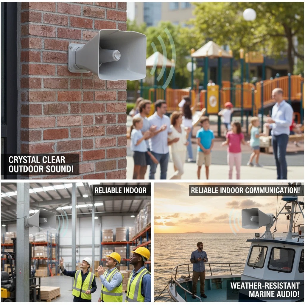 506A 20W 8Ω Plastic Passive PA Speaker Wide Dispersion Air-Defense Horn Loudspeaker for Playground