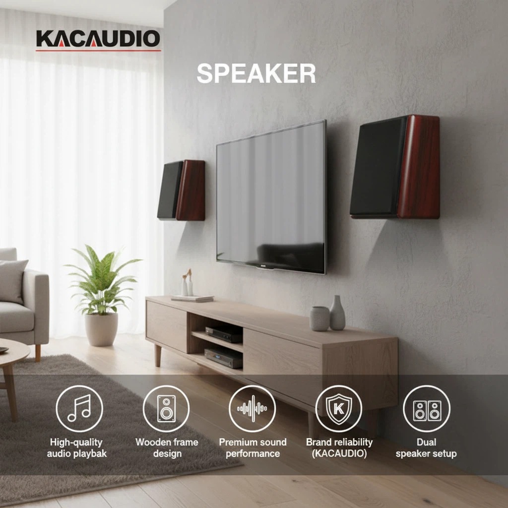 127 10W 4-Inch Two-Way Wall Mount Speaker | Wood Cabinet Professional Loudspeaker