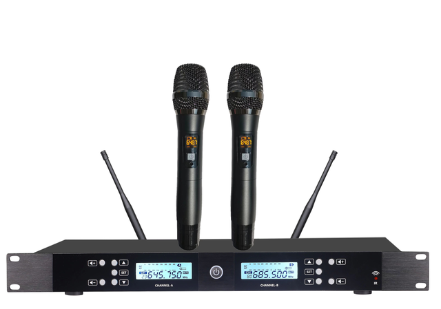 WE-2020 Dual Channel Wireless Handheld Microphone 150M Long Distance Professional Karaoke Stage Mic
