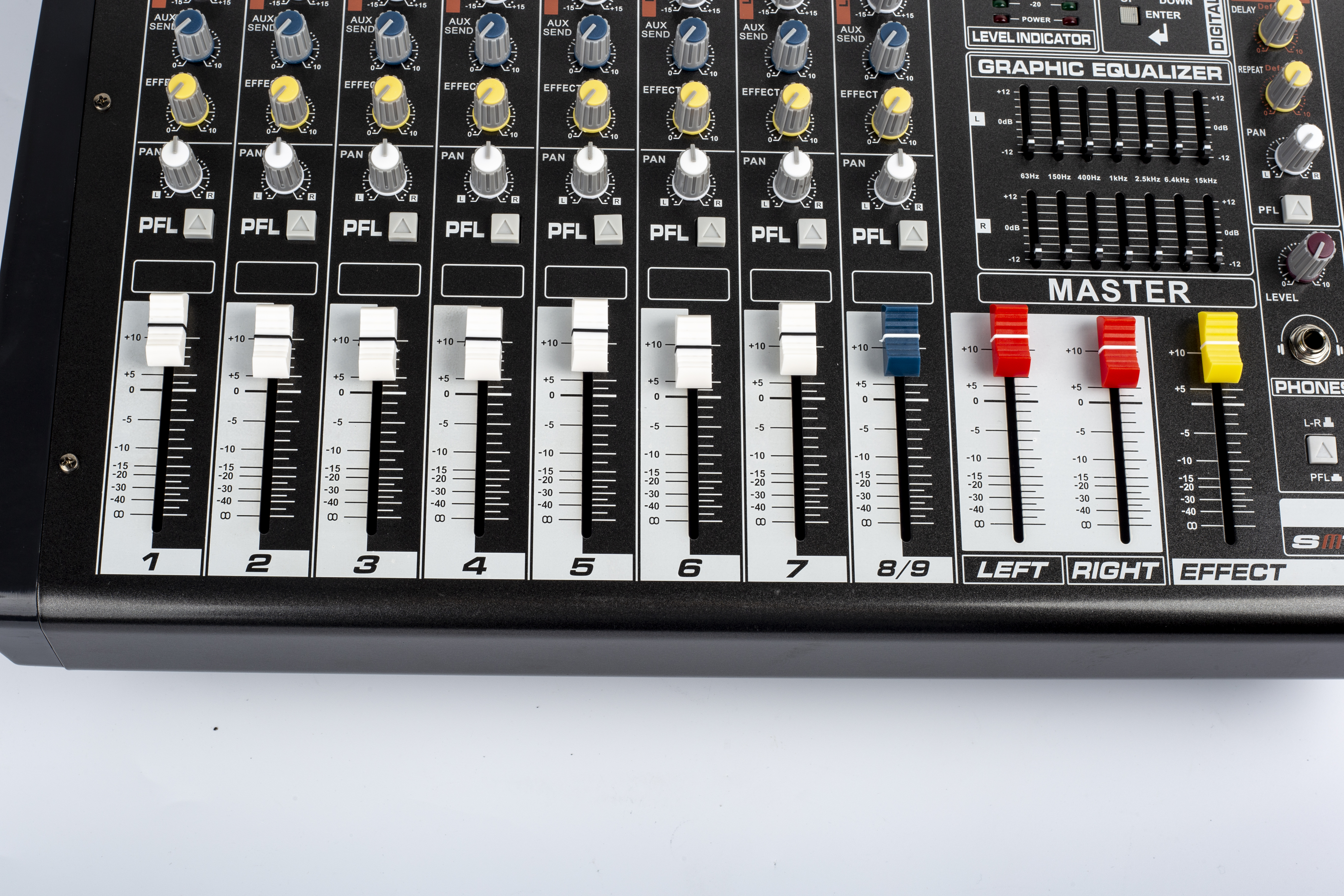 KCT-1390D 7 Channel Mixer Amplifier 2×350W Built-in 16 Digital Effects 48V Phantom Power MP3 Player