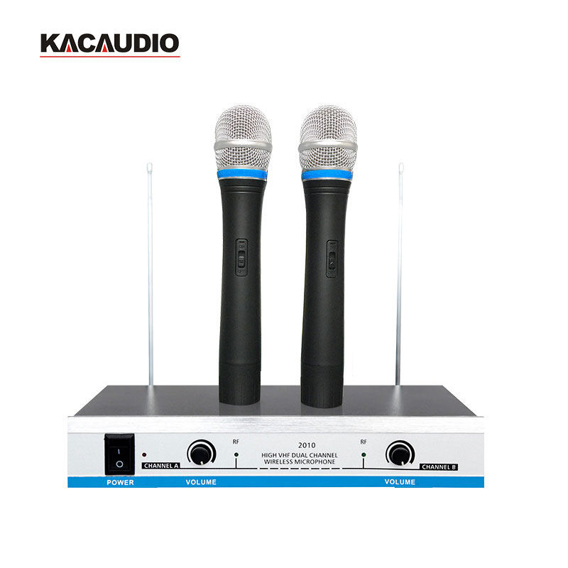 Professional High VHF Dual Channel Wireless Microphone WE-2010 Long Range For Lecture Stage