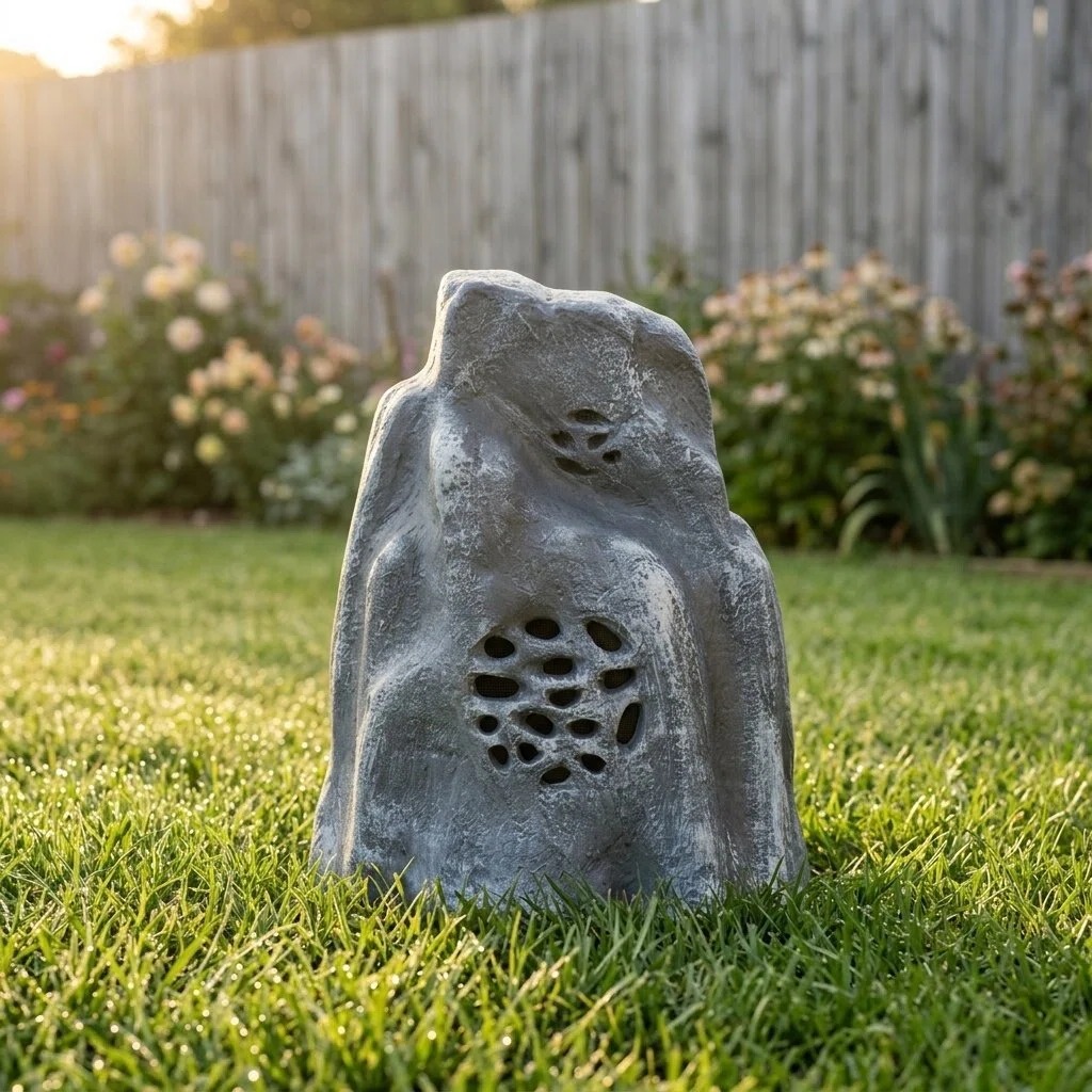 CP-31 20W All Weather Big Rock Shaped Outdoor Garden Speaker 5" Full-Range Woofer Glass Cabinet Landscape PA System