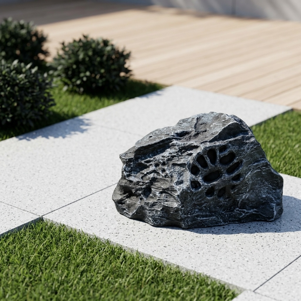 All Weather Outdoor Rock Landscape Speaker CP-96 20/40W Glass Cabinet 5" Full-Range Woofer Wired Garden PA