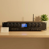 8×50W Background Music System Amplifier KCK-850USB Dual Microphone Input Remote Control Digital Point Sing Function