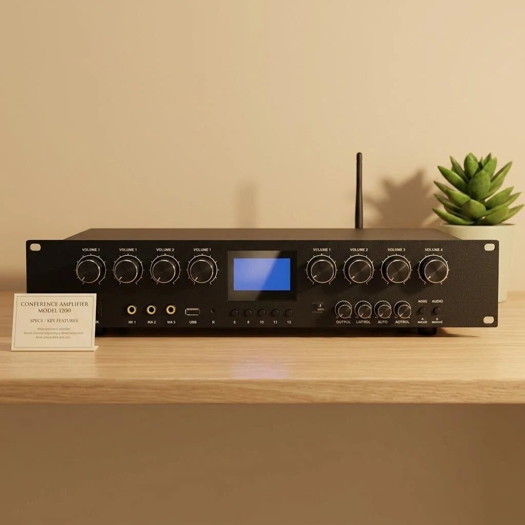 8×50W Background Music System Amplifier KCK-850USB Dual Microphone Input Remote Control Digital Point Sing Function