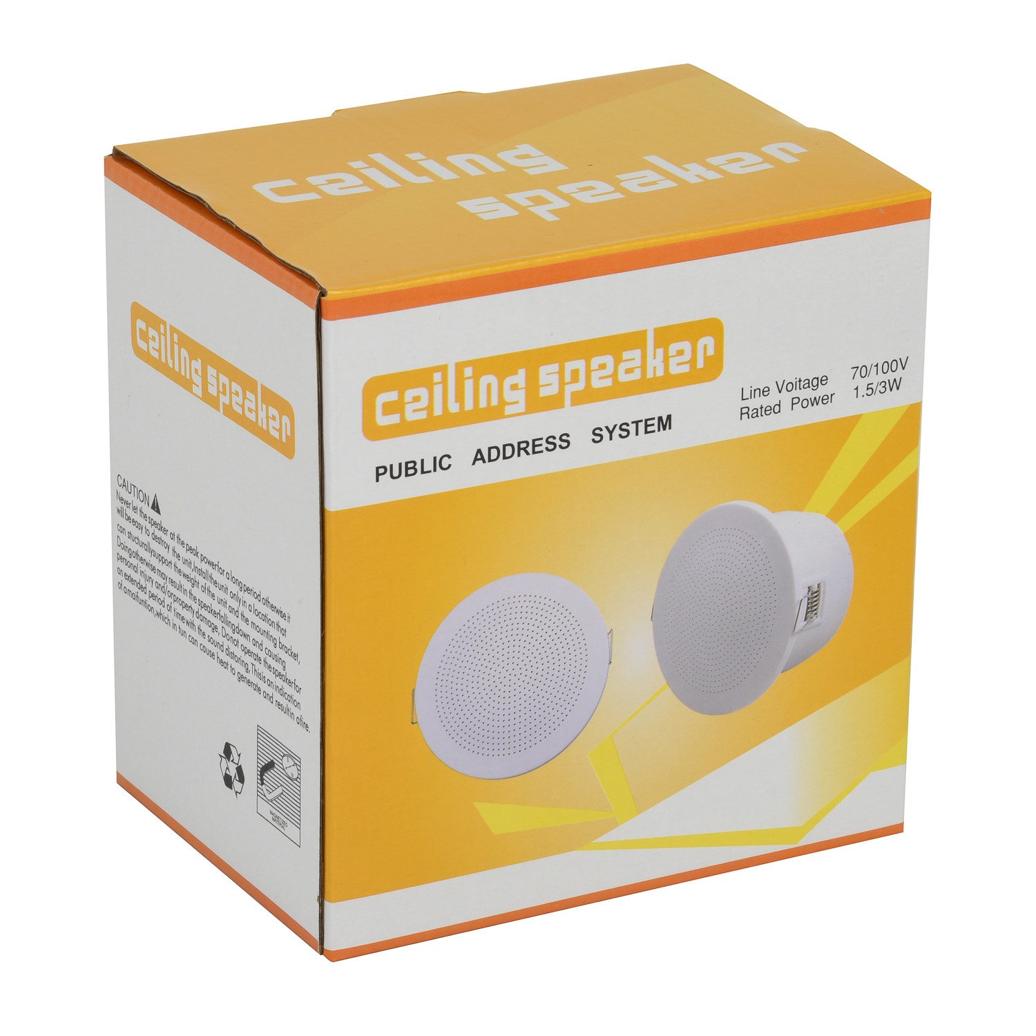 Waterproof Ceiling Speaker 812 3Inch 1-3W Public Address System ABS Shell 100Hz-20kHz Spring Mounting Bracket For Home
